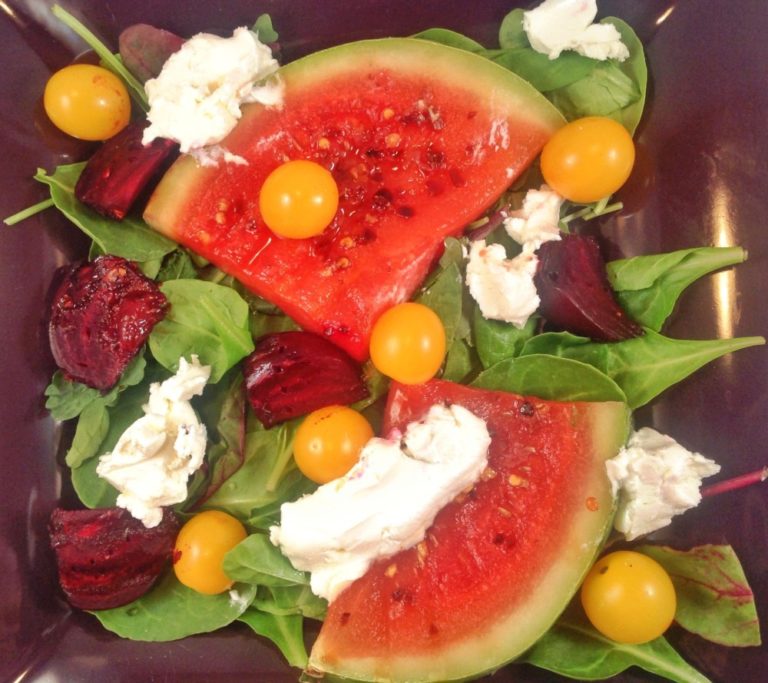 Grilled Watermelon Salad with Goat Cheese