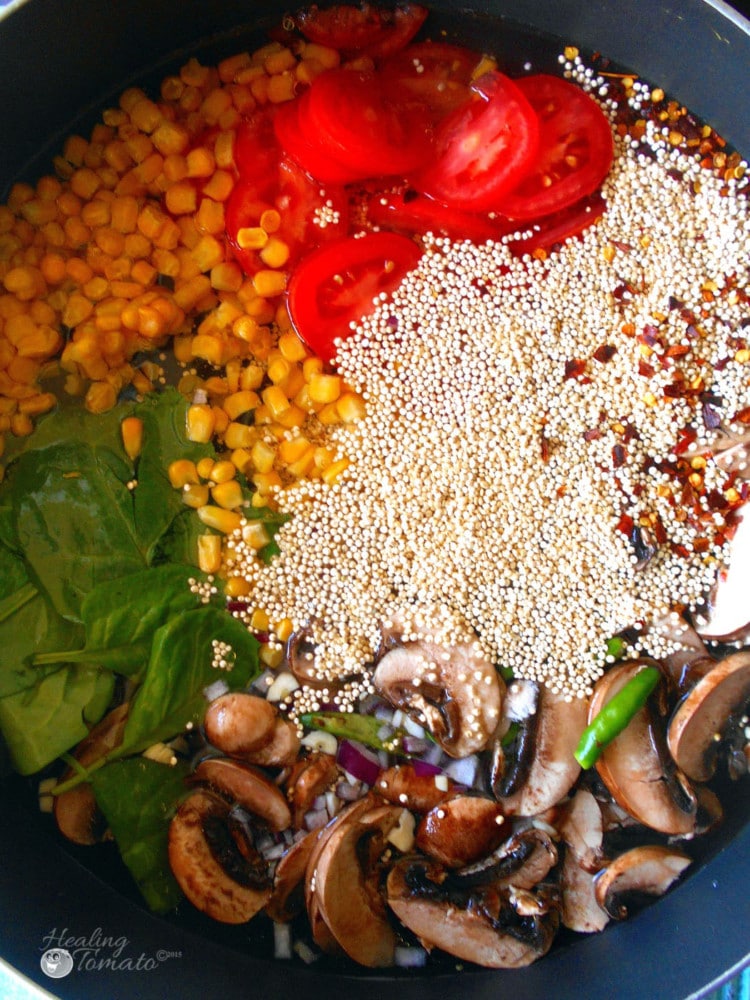 One Pot Healthy Dinner - Quinoa made in one pan with Mexican flavors. Perfect family meal. Quick and healthy dinner meal