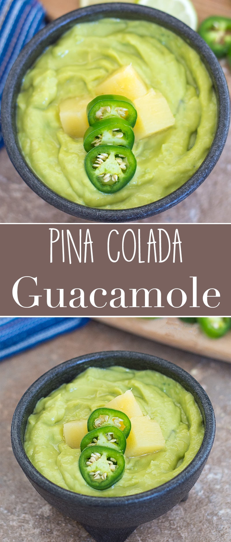 Pina Colada Guacamole is a must have for your Cinco De Mayo or any game day party. With only a few ingredients, it can be made in less than 10 minutes.