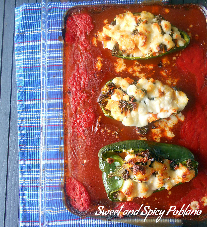 Sweet and Spicy Stuffed Poblanos with Cacique Cheese