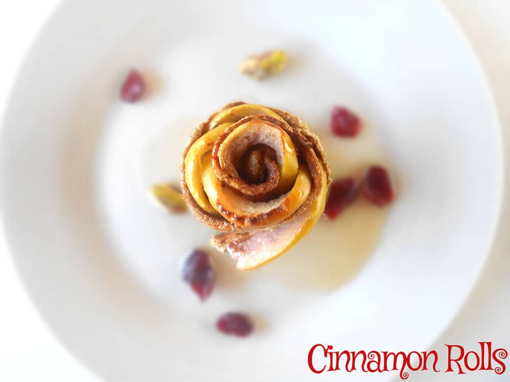 Healthy (ish) Cinnamon Rolls for Mother's day or any occasion. The Apples are flavored with Rose Grenadine giving it a delicious flavor. Made white whole wheat flour and flax seed meal. Perfect Dessert or Brunch idea
