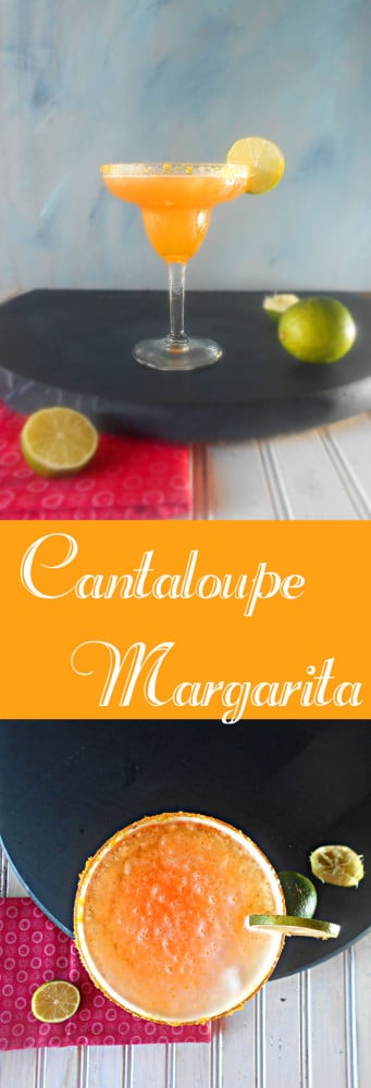 This is a simple margarita recipe. Great for outdoor summer parties. This frozen cantaloupe margarita recipe is very easy and only takes 15 minutes to make. Serve at cocktail parties or for a girls night in. 