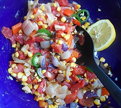 Roasted Corn Salsa Cups - This is a quick salsa recipe for game day. My tailgating parties always have this quick salsa recipe.