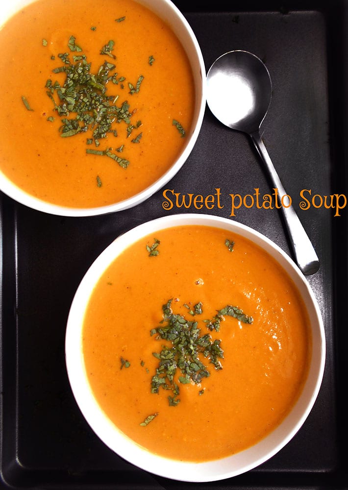 Make this easy sweet potato soup recipe if you are looking for quick dinner ideas. Vegan, Vegetarian and Gluten free. Homemade soup is the best kind of soup. Lo Carb and packed with vitamins