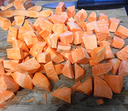 cubed sweet potatoes