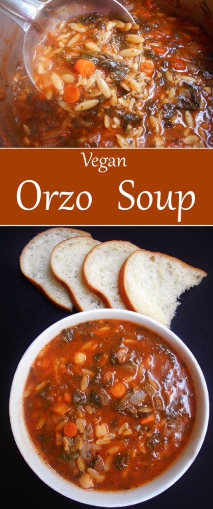 Make this hearty vegan orzo soup when you are looking for easy soup recipes. It is a healthy soup recipe that is perfect comfort food for cold winter nights. Perfect meal idea for vegetarians.