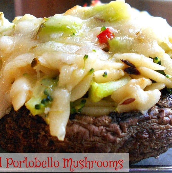 This stuffed portobello mushrooms recipe is a Simple Appetizers. If you are looking for vegetarian recipes, make this quick & easy appetizer. Also known as portobella mushrooms, this is a very filling and healthy recipe. Made with Orzo, broccoli and red chili peppers, it takes only 30 minutes to make.