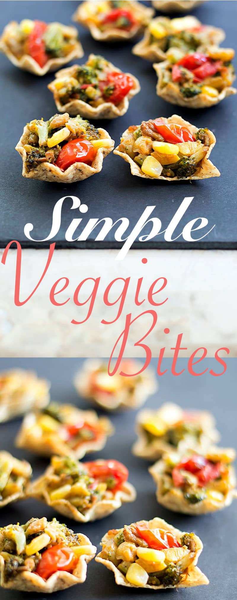 Simple veggie bites that are made with fresh veggies and dry herbs, they make eating chips a slightly healthier sport. Vegan snack that even kids can enjoy.