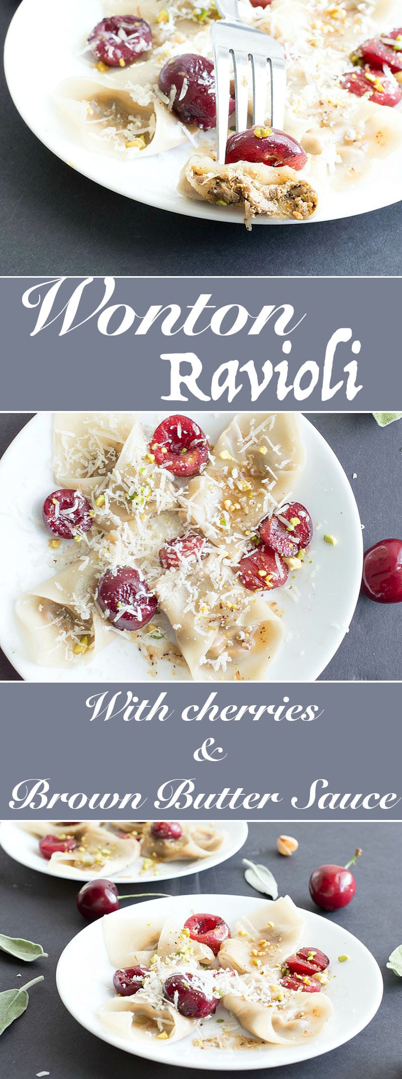 This simple and delicious wonton ravioli is the perfect dinner idea for the whole family to enjoy. Made with fresh mushrooms, bell peppers, shallots and amaretti cookies. Even vegans can find a way to enjoy this recipe.