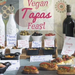 A vegan tapas bar that is a feast to be shared among friends. Made with fresh ingredients such as veggies and lentils. A very healthy vegan snack feast