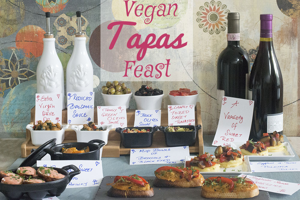 A spread of vegan tapas recipes 