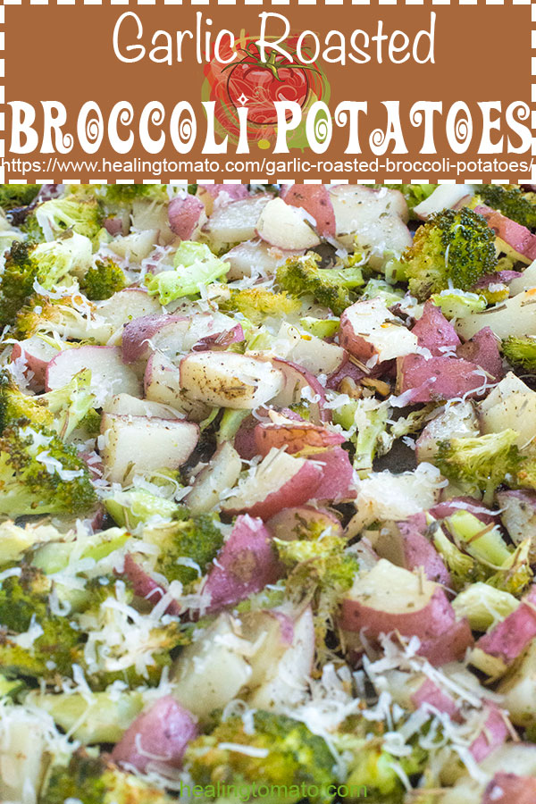 Sheet Pan Roasted Broccoli and Potatoes zijn een zeer eenvoudige combo van gezond comfort food. Met tonnen knoflook #healingtomato #veganthanksgiving