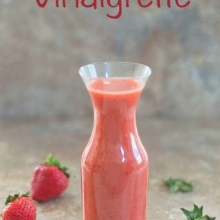 A simple strawberry balsamic vinaigrette made using only 4 ingredients. Takes less than 10 minutes to make and perfect healthy dressing for lunch or dinner salad recipe