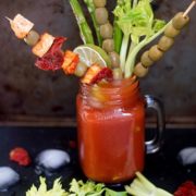 Vegan brunch Bloody Mary made from Healing Tomato's recipe e-book