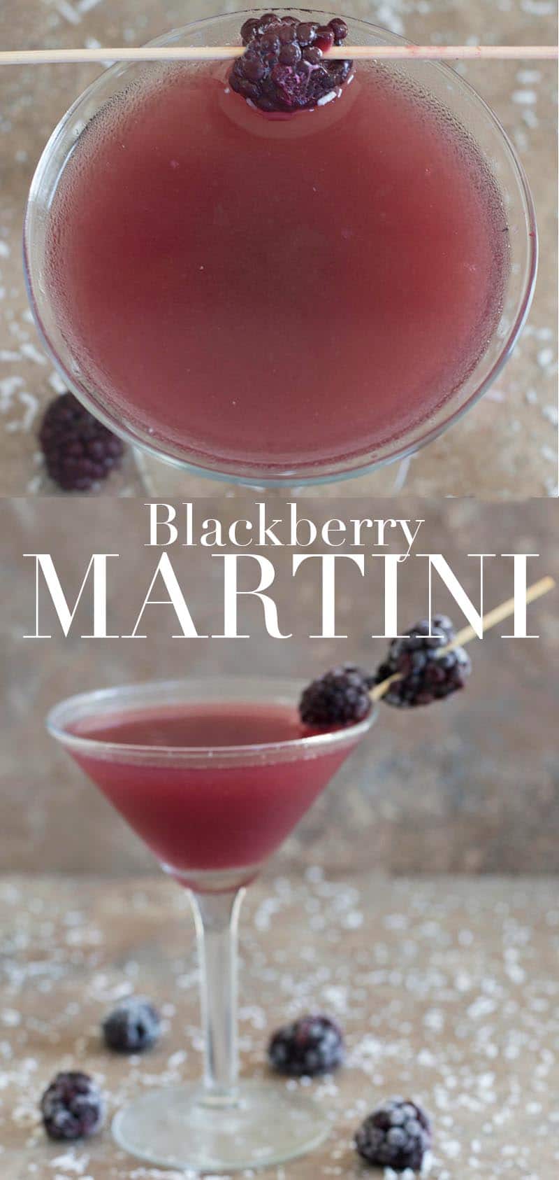 This blackberry martini is a gin martini recipe. I added coconut rum and pineapple juice. This martini should be on your New Year's Eve Cocktail