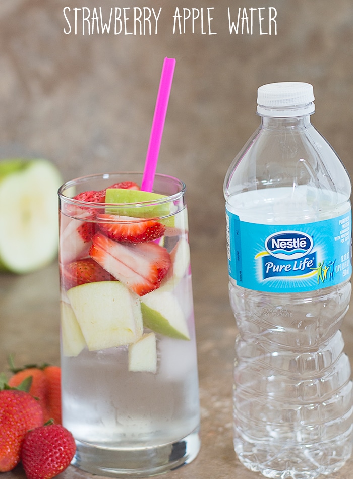 Summer Cleansing Water using strawberries and green apples
