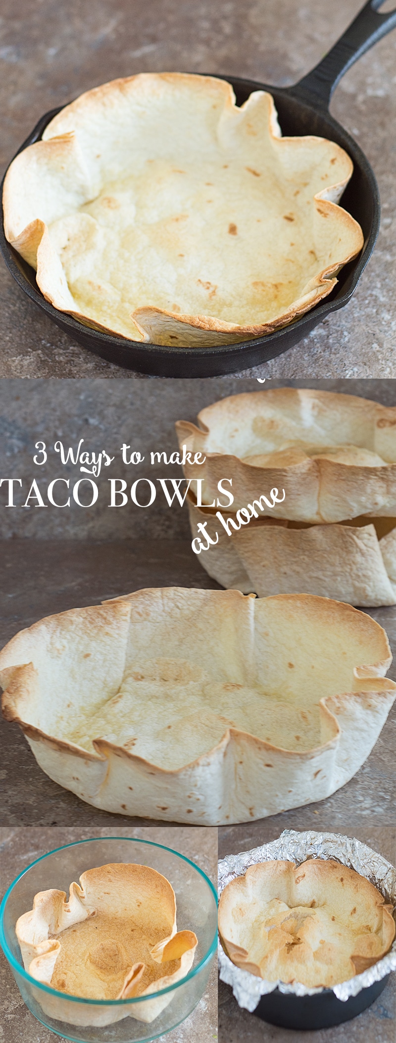 It is so easy to make hard taco salad bowls at home. There 3 quick and healthier ways to make them in your oven. It only takes 35 minutes to make.