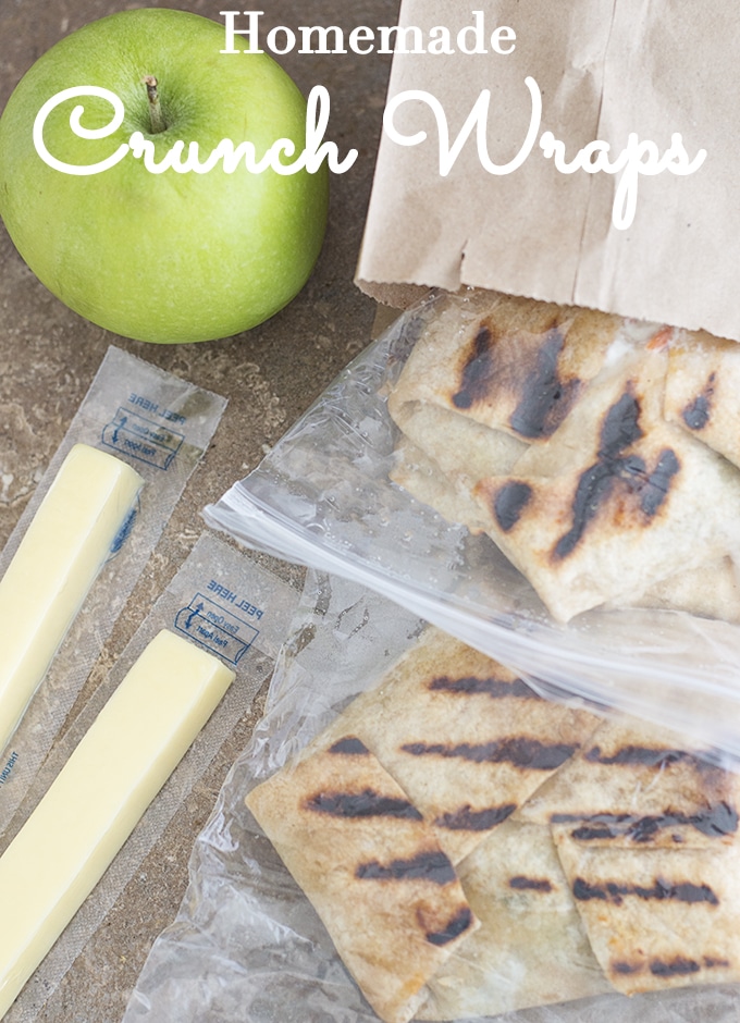 Crunchwraps in ziploc bags and brown-bagged