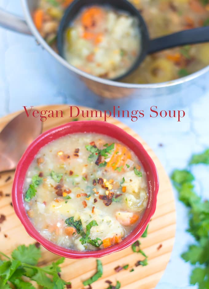 Dumpling Soup With Pigeon Peas (Vegan)