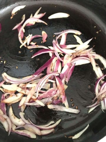 Onions in pan