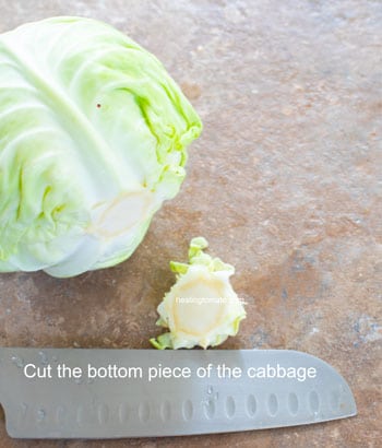 Cabbage stem cut off - Cabbage Curry
