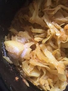 Salt added to the slow cooker - Cabbage Curry