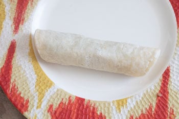 rolled taquito on a plate - Vegan Taquitos