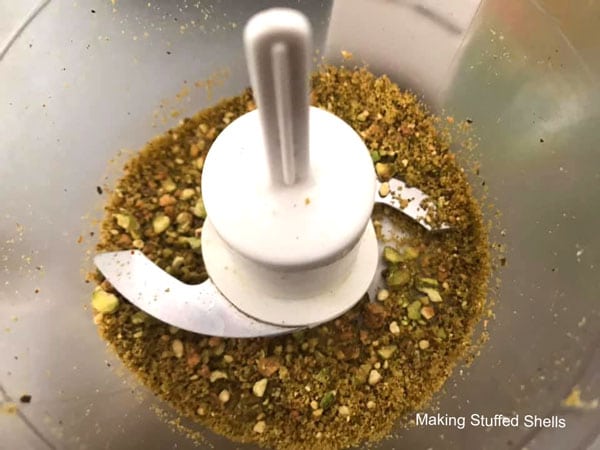 ground pistachio mixture in food processor