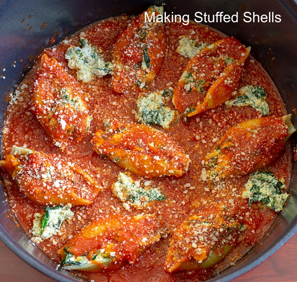 panko breadcrumbs sprinkled over the sauce and shells
