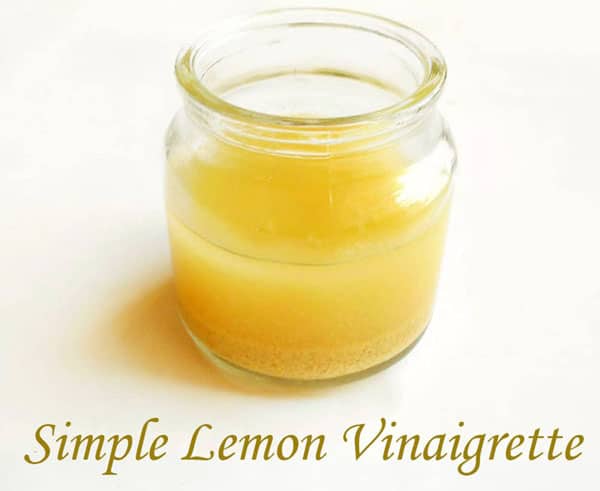 Front View of simple lemon vinaigrette - 4 dressings