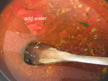 water added to the pan