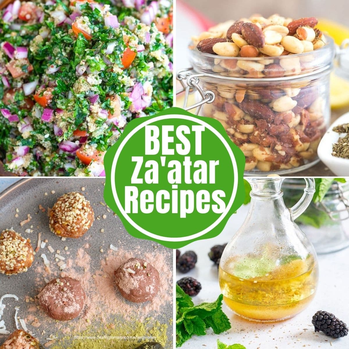 Collage of 4 images with the words "Best Za'atar Recipes" written in the middle
