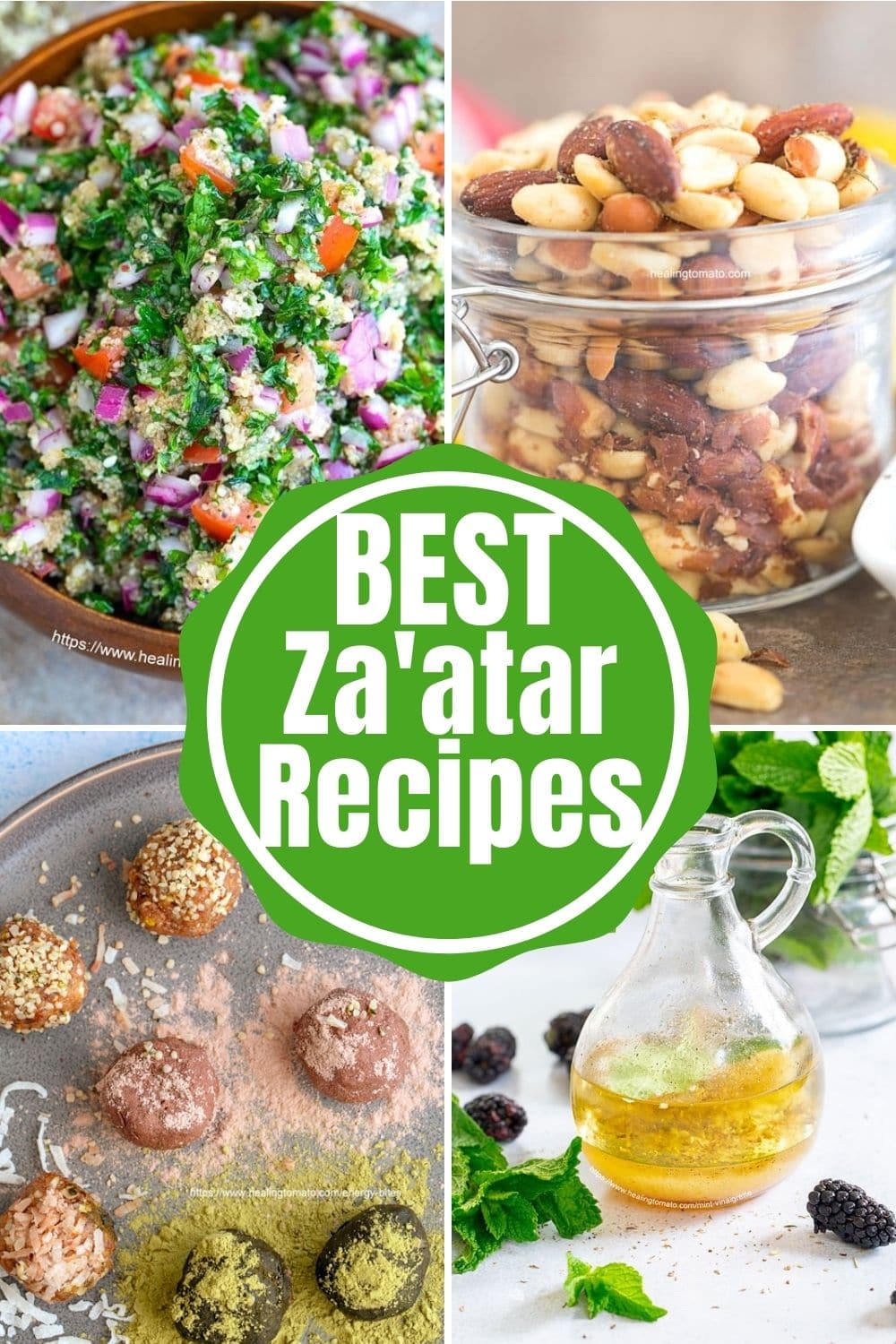 Collage of 4 images with the words "Best Za'atar Recipes" written in the middle