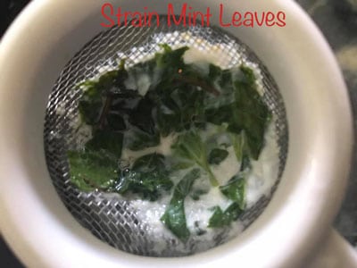Strained Mint Leaves