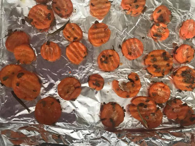 crinkle carrots out of the oven