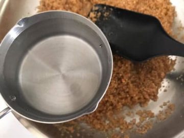 1 cup of water over the pan