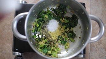sea salt added to pan