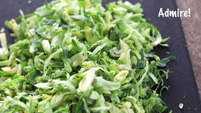 Image of all the chopped burssels sprouts 