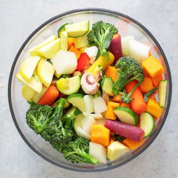 a medley of vegetables in a glass bowl
