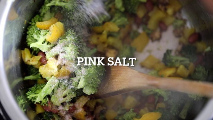 Pink salt added to the other ingredients