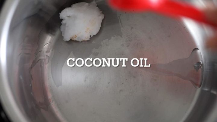 Coconut oil added to the instant pot container