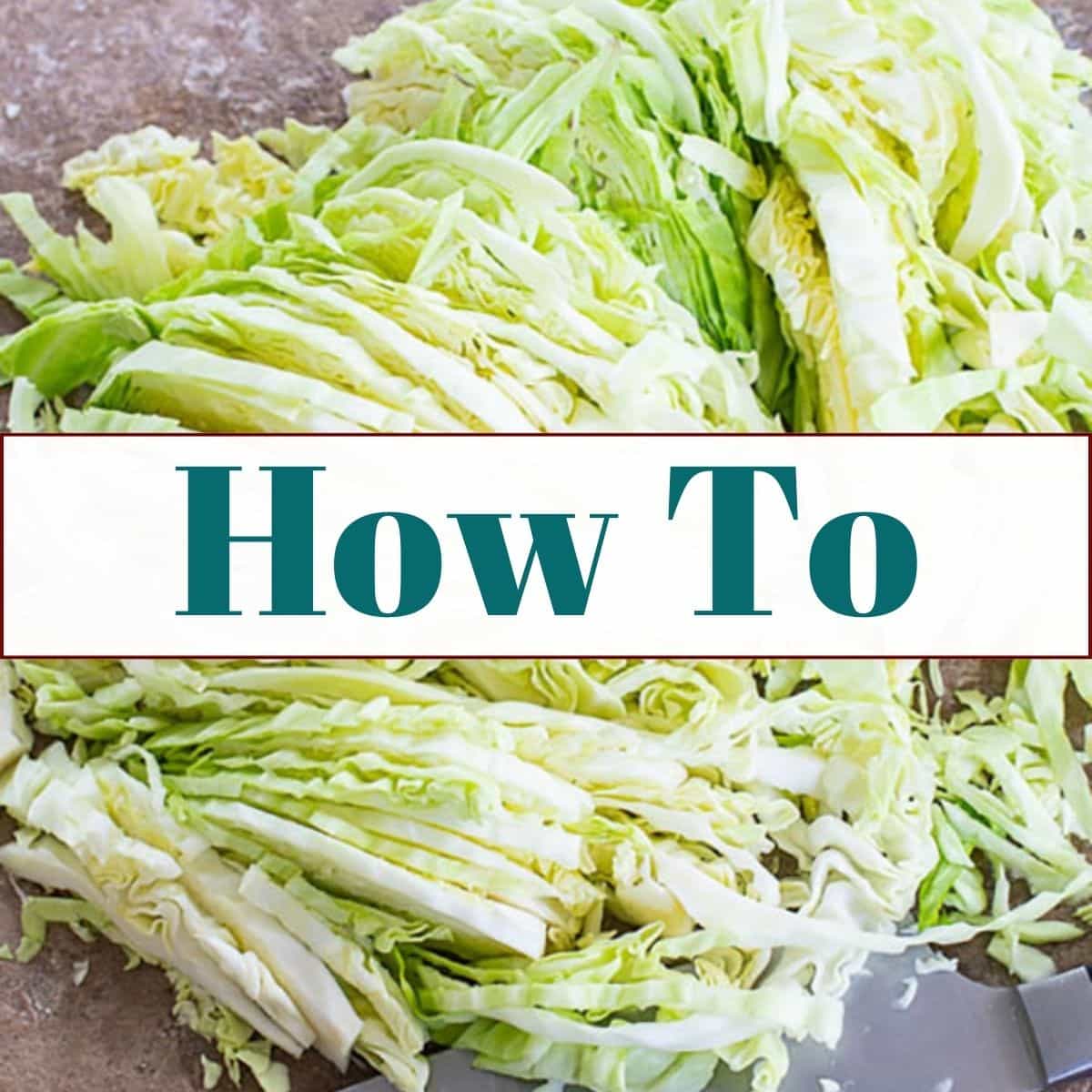Cut cabbage as the backdrop and then, the title of the category is "How To"