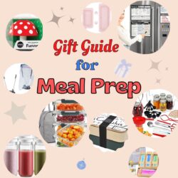 Collage of 9 images with the title "Gift Guide for Meal Prep"