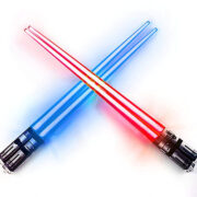 Set of two lightsaber shaped chopsticks.  - foodie geek gift guide