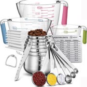 a set of various sizes of measuring cups and jars. - foodie geek gift guide