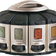 A carousel container with various spices in it. - foodie geek gift guide