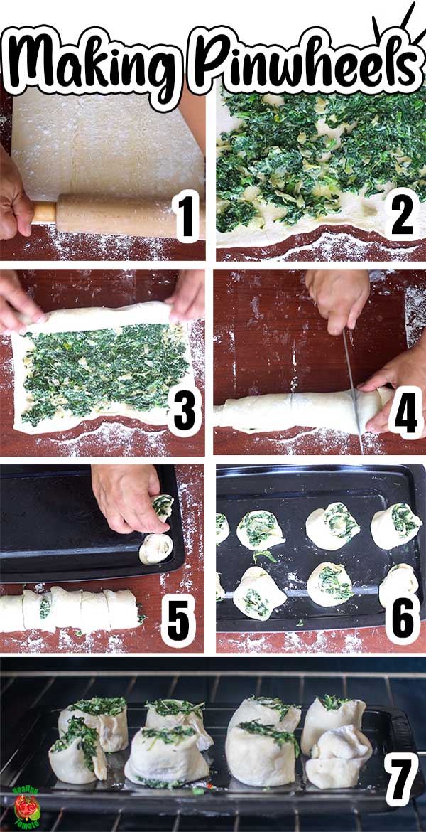 Collage of 7 steps to make this recipe. Each collage has a number corresponding to the step.
