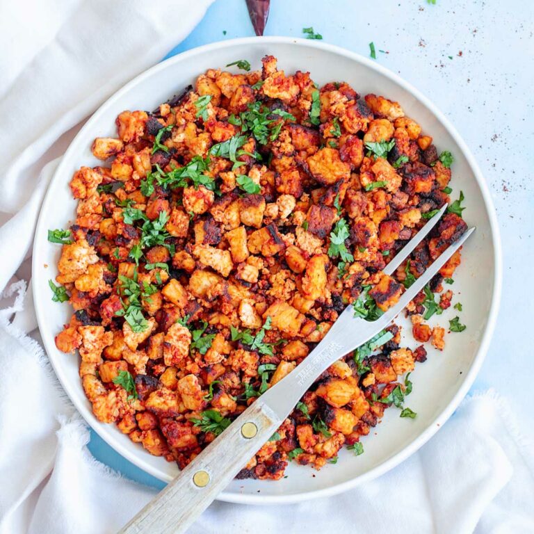 Tofu Crumbles with Tempeh